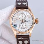 Swiss Made Replica IWC Big Pilot's Cal.69355 Rose Gold Silver Dial Watch